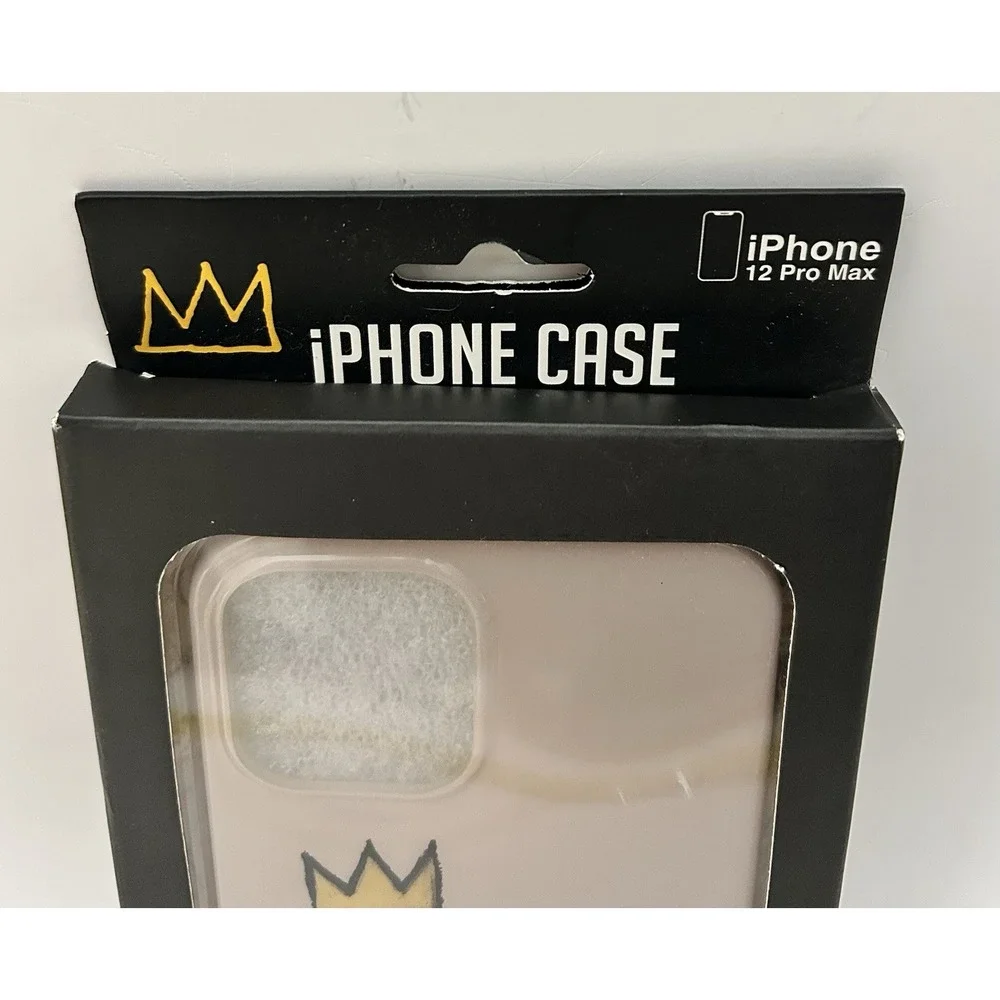 Basquiat Crowned Dinosaur iPhone 12 Pro Max Protective Case Beige Black Art